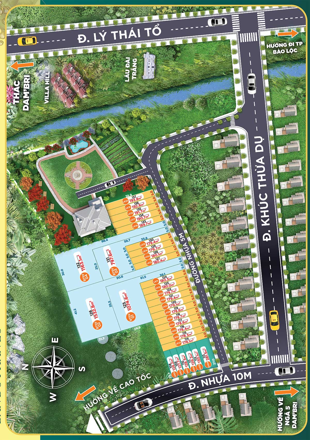 Mặt bằng Dambri City Bảo Lộc